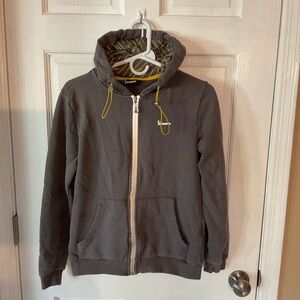 Gray Lightweight Shirt Jacket with Hood and Ribbed Cuffs